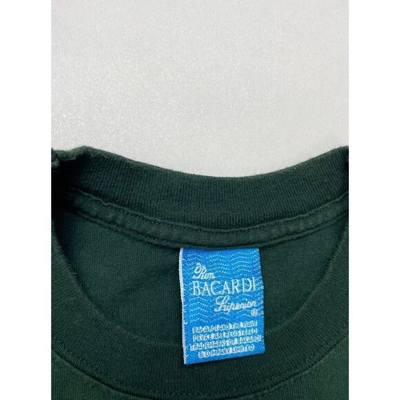 VINTAGE Bacardi Limon Graphic T-shirt Men Large Green Short Sleeve 90s - Picture 6 of 8